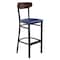Flash Furniture Blue Vinyl Seat Barstool with Walnut Wood Back XU-DG6V6BLV-WAL-GG - alternate 3